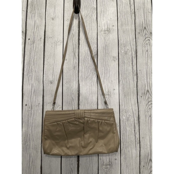 MCI World of Fine Handbags Beige‎ Faux Leather Clutch Shoulder Bag - Picture 3 of 13